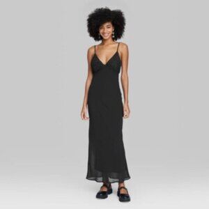 *NEW* Wild Fable Women's Sleeveless Rosette Cup Maxi Dress (M)
